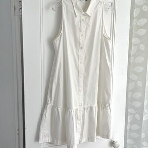Gap Cotton Poplin Dress White LG
